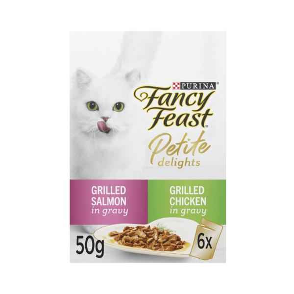 Petite Delights With Grilled Salmon & Chicken Cat Food 6X50g