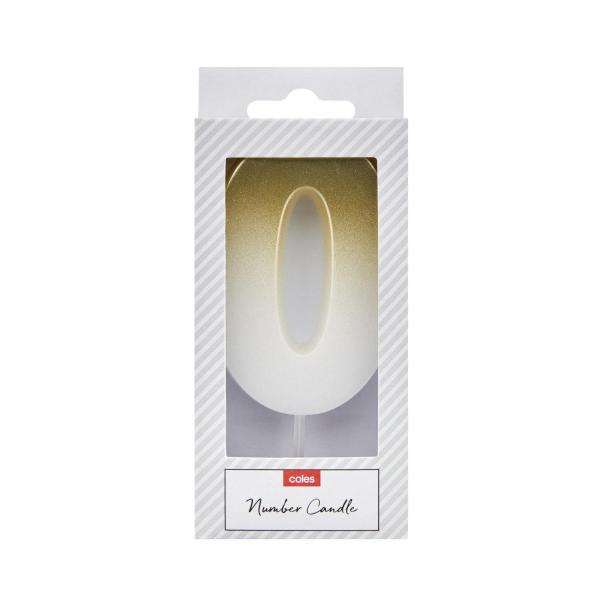 COLES CANDLE GOLD / SILVER:NO 0:.:1 EACH