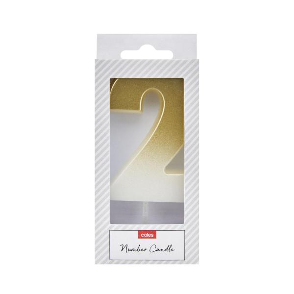 COLES CANDLE GOLD OR SILVER:NO 2:.:1 EACH
