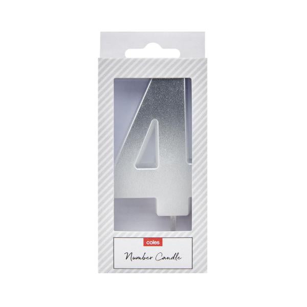 COLES CANDLE GOLD OR SILVER:NO 4:.:1 EACH