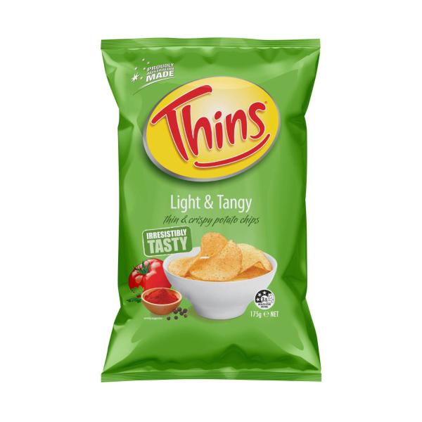 THINS POTATO CHIPS:LIGHT TANGY:.:175 GRAM