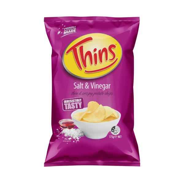 THINS POTATO CHIPS:SALT VINEGAR:.:175 GRAM