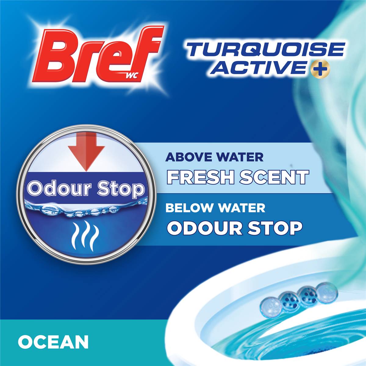 Bref Turquoise Active Ocean Toilet Cleaner Block 50g