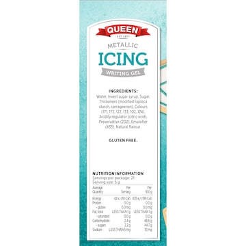 Queen Metallic Icing Writing Gel 5 pack