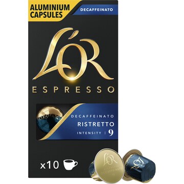 L'Or Espresso Decaf Ristretto Intensity 9 Coffee Pods 10 pack