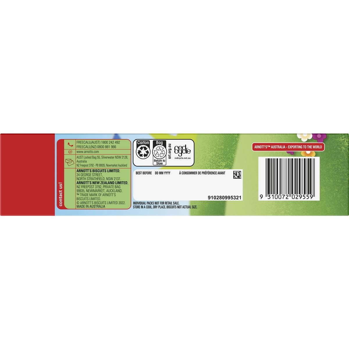 Arnott's Tiny Teddy Chocolate Multipack Biscuits 8 pack