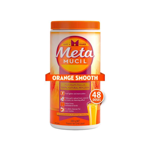 METAMUCIL POWDER 48 DOSE DAILY FIBRE SUPPLEMENT SMOOTH ORANGE 283G