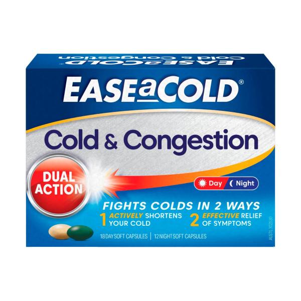 EASE A COLD COLD & CONGESTION D/N 30 CAPSULES