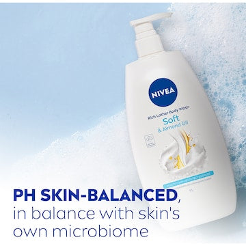 Nivea Rich Lather Soft & Almond Oil Body Wash & Shower Gel 1L