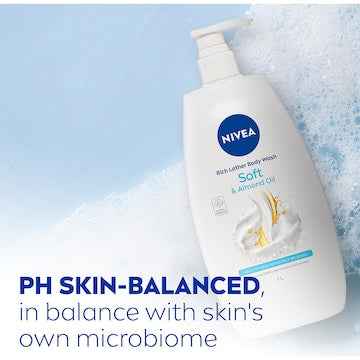 Nivea Rich Lather Soft & Almond Oil Body Wash & Shower Gel 1L