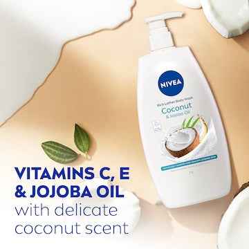 Nivea Rich Lather Coconut & Jojoba Oil Body Wash & Shower Gel 1L