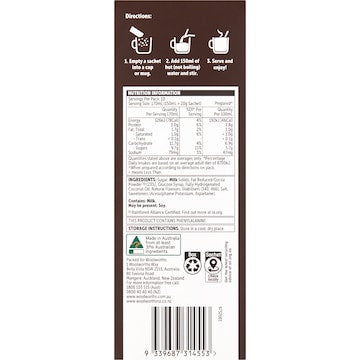 Woolworths Hot Chocolate 10 pack