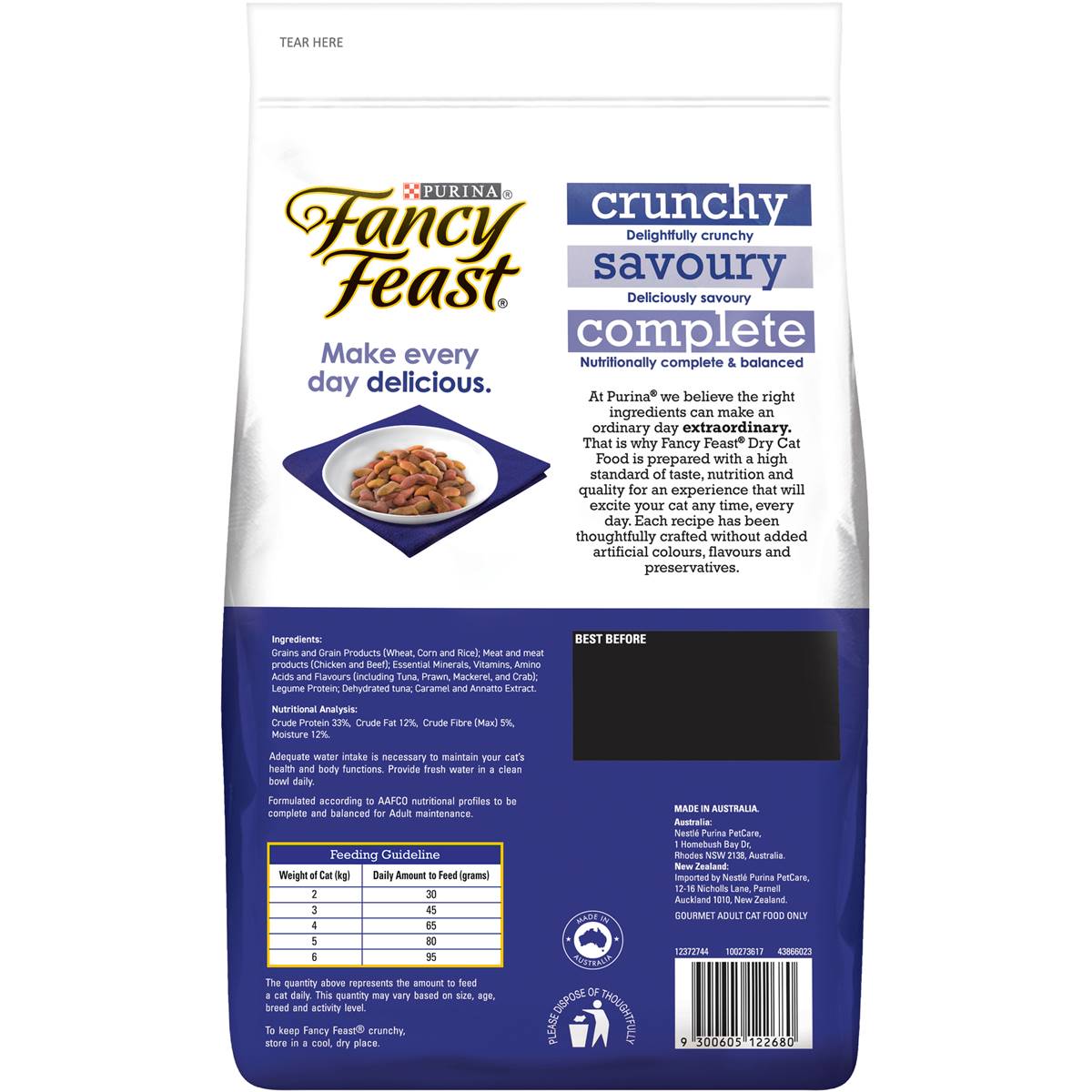 Fancy Feast Adult Tuna, Prawn, Mackerel & Crab Flavour Dry Cat Food 1.4kg