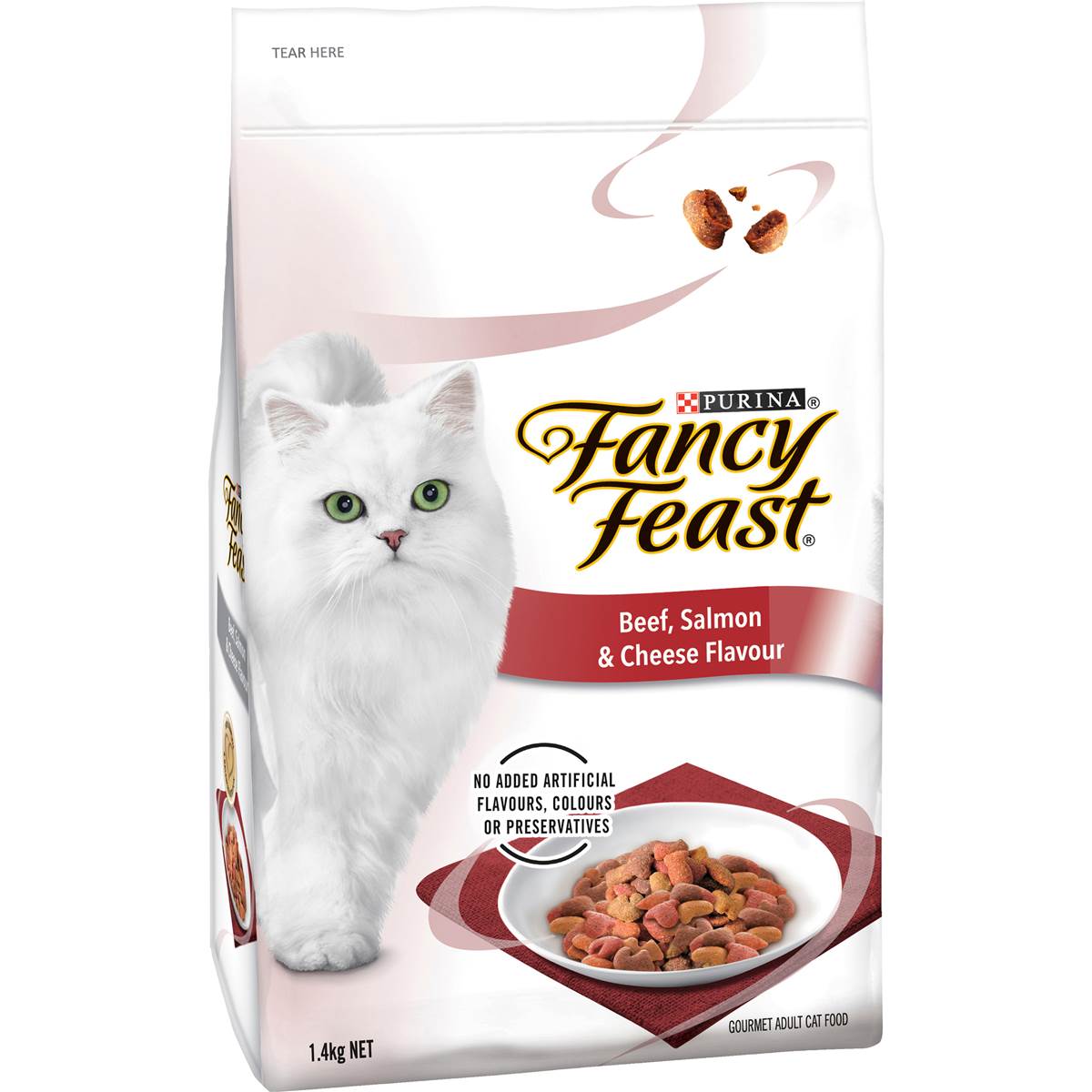 Fancy Feast Adult Beef, Salmon & Cheese Flavour Dry Cat Food 1.4kg