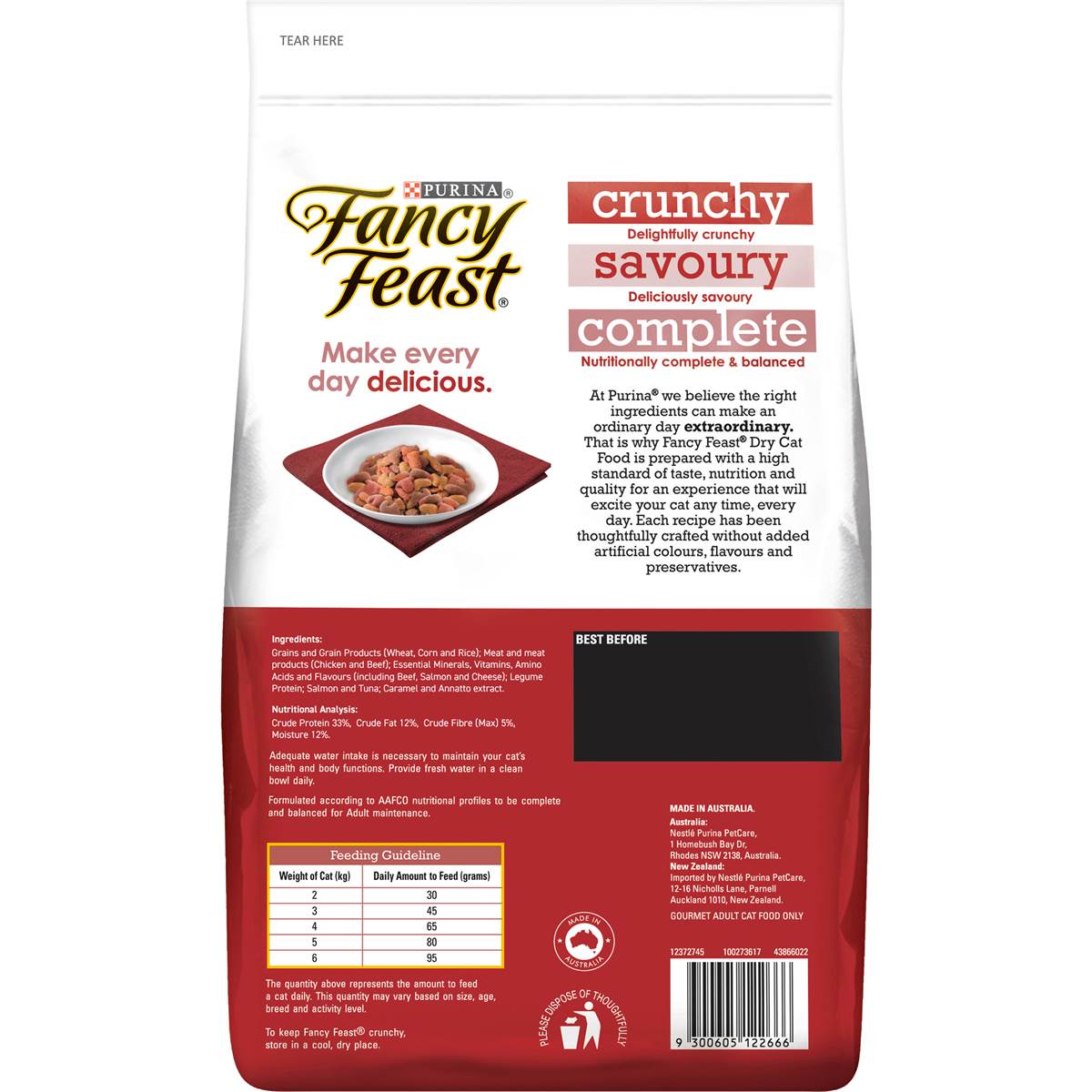 Fancy Feast Adult Beef, Salmon & Cheese Flavour Dry Cat Food 1.4kg