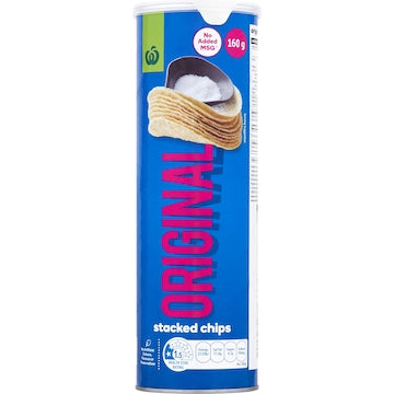 Woolworths Original Flavour Stacked Chips 160g