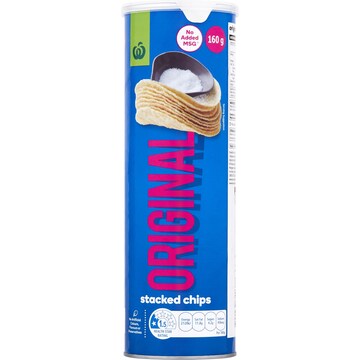 Woolworths Original Flavour Stacked Chips 160g