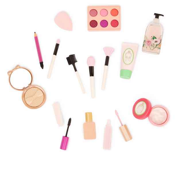 Our Generation Fabulous Fun Vanity Set Pink Vanity Table & Accessories for 18-inch Dolls