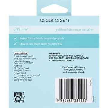 Oscar Orsen Mini Polybands With Storage Container 400 pack