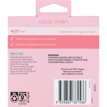 Oscar Orsen Mini Polybands With Storage Container 400 pack