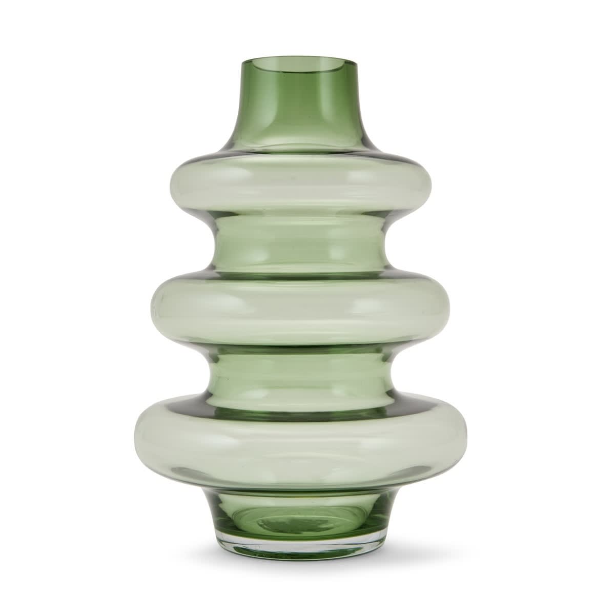 Green Glass Bubble Vase