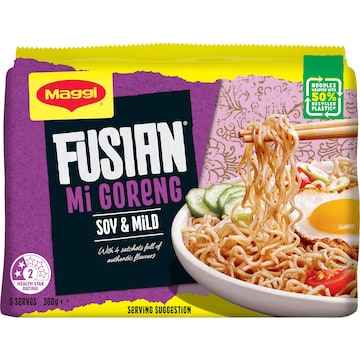 Maggi Fusian Mi Goreng Soy & Mild Spice Flavour Instant Noodles 360g 5 pack