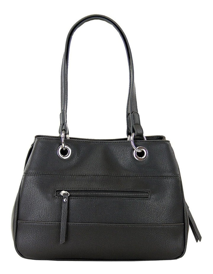 Key Item Zip Top Shoulder Bag in Black