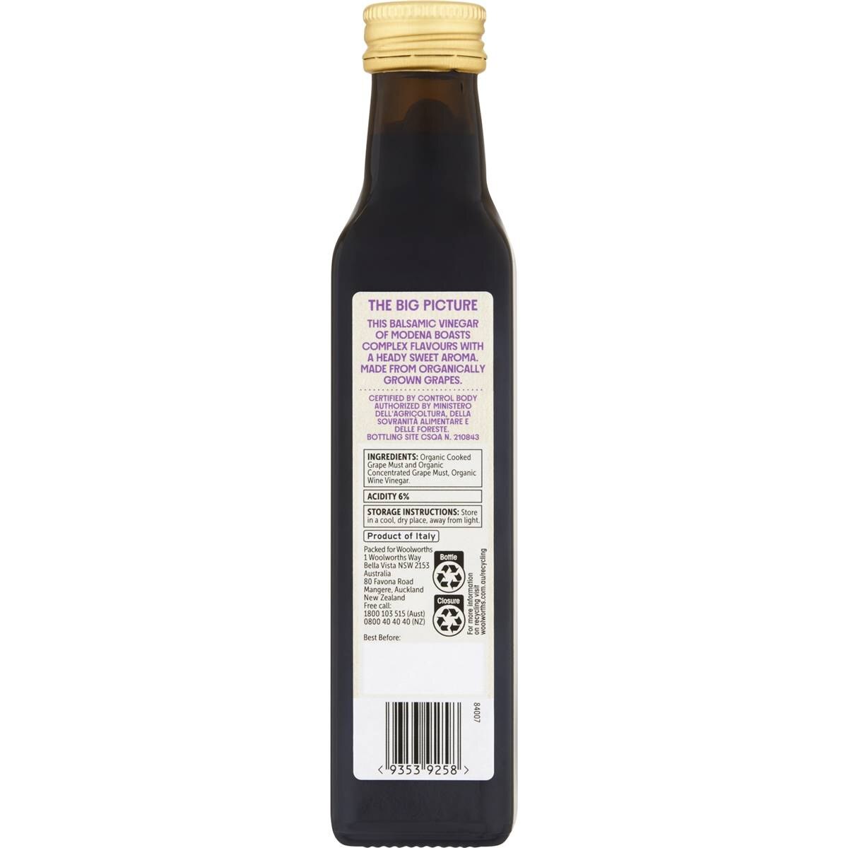 Macro Organic Vinegar Balsamic 4 Leaf 250ml