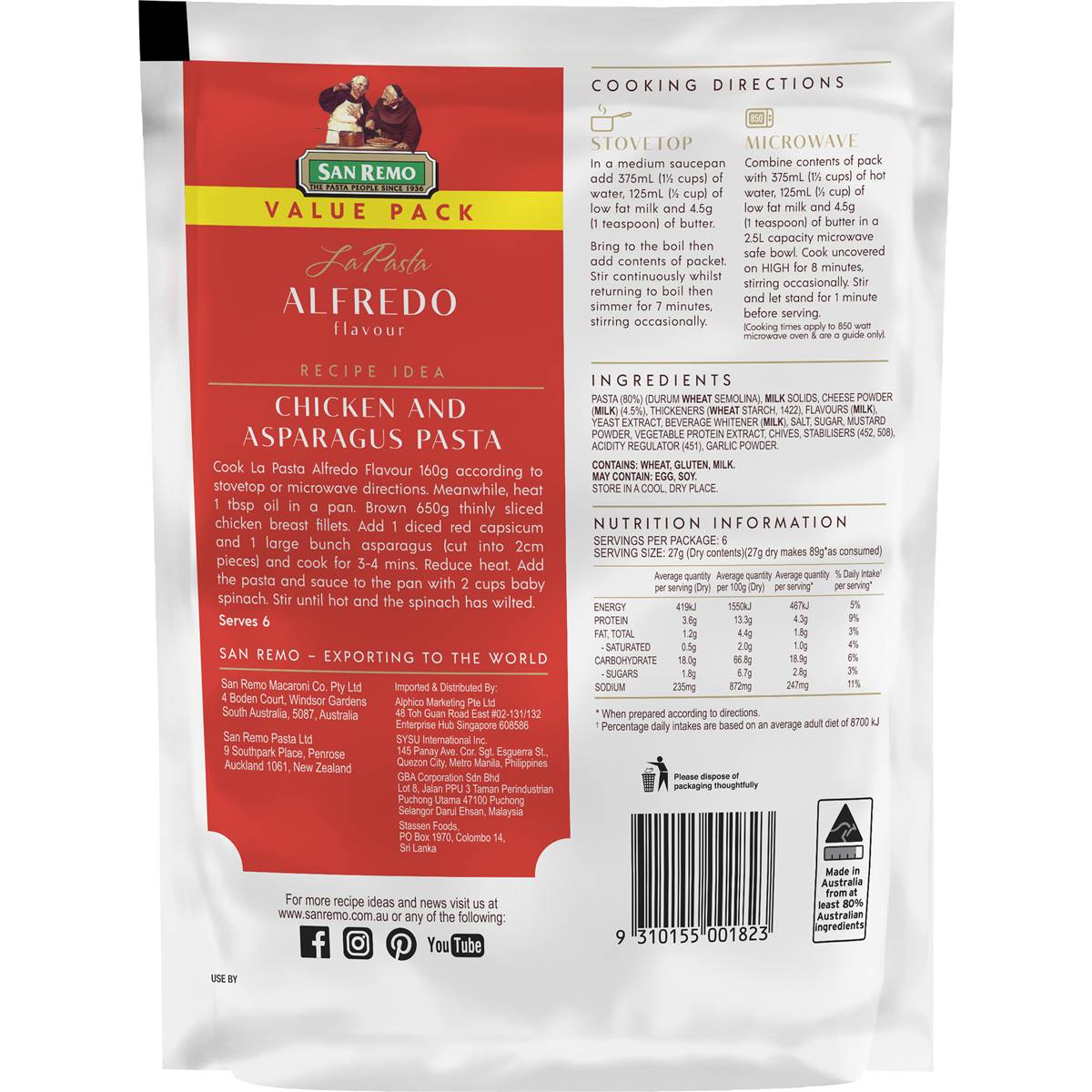 San Remo La Pasta Alfredo 160g