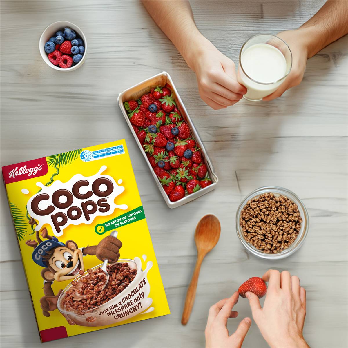 Kellogg's Coco Pops Chocolatey Breakfast Cereal 375g