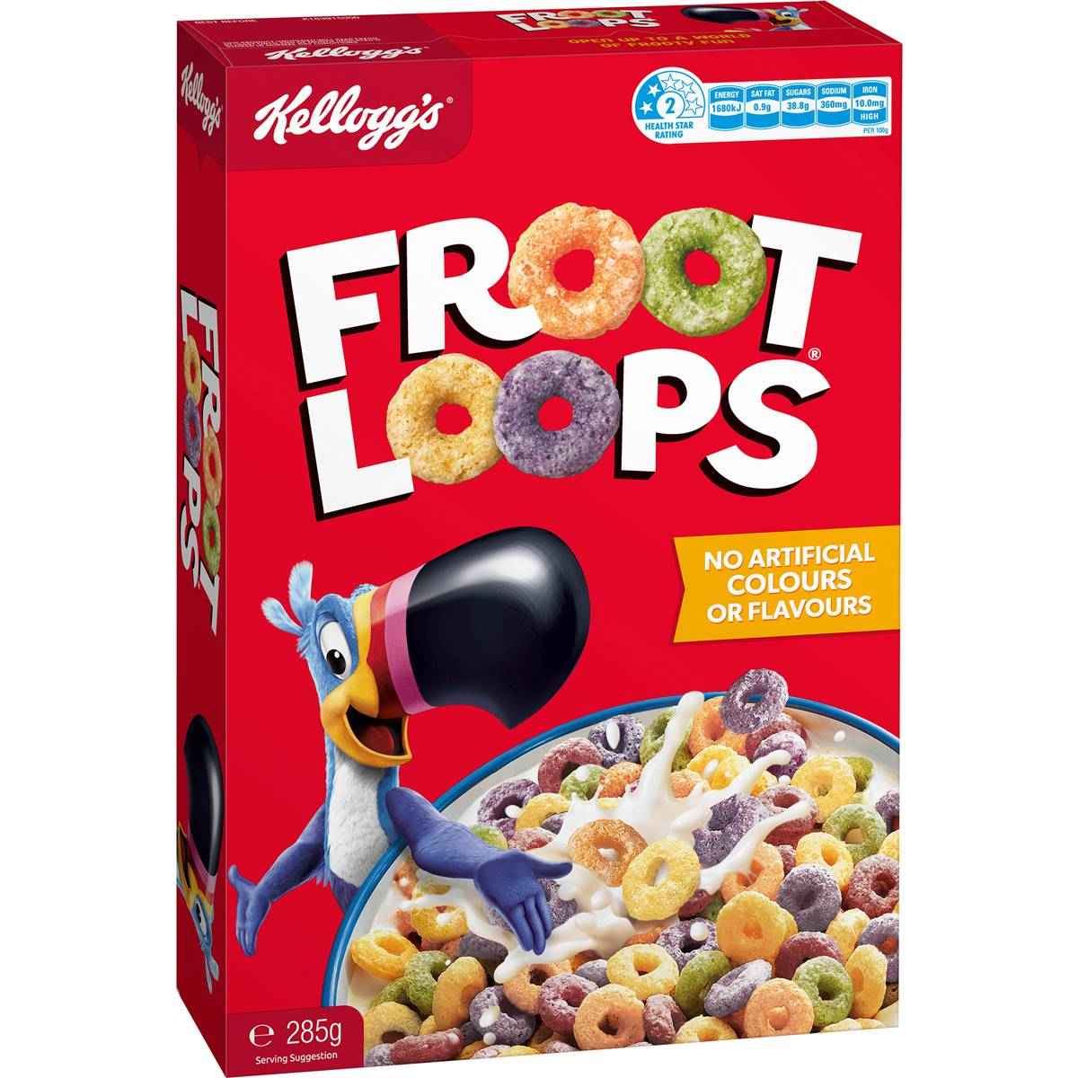Kellogg's Froot Loops Breakfast Cereal 285g