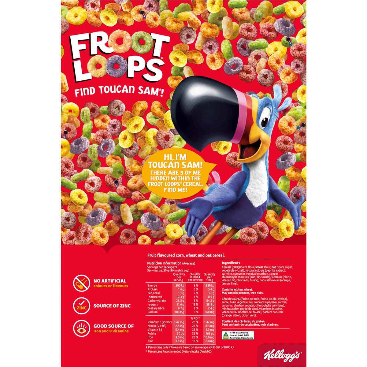 Kellogg's Froot Loops Breakfast Cereal 285g