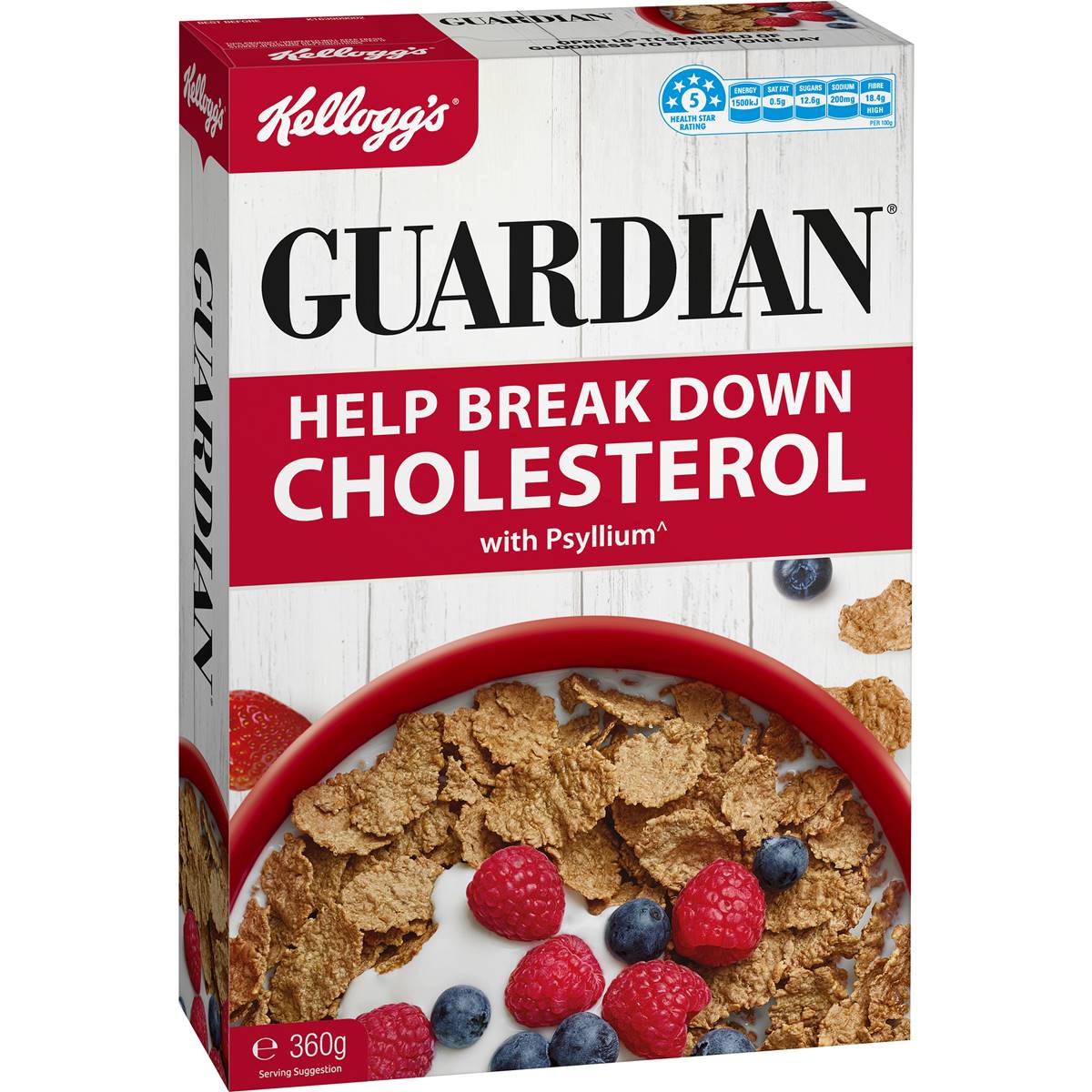 Kellogg's Guardian Psyllium Breakfast Cereal 360g