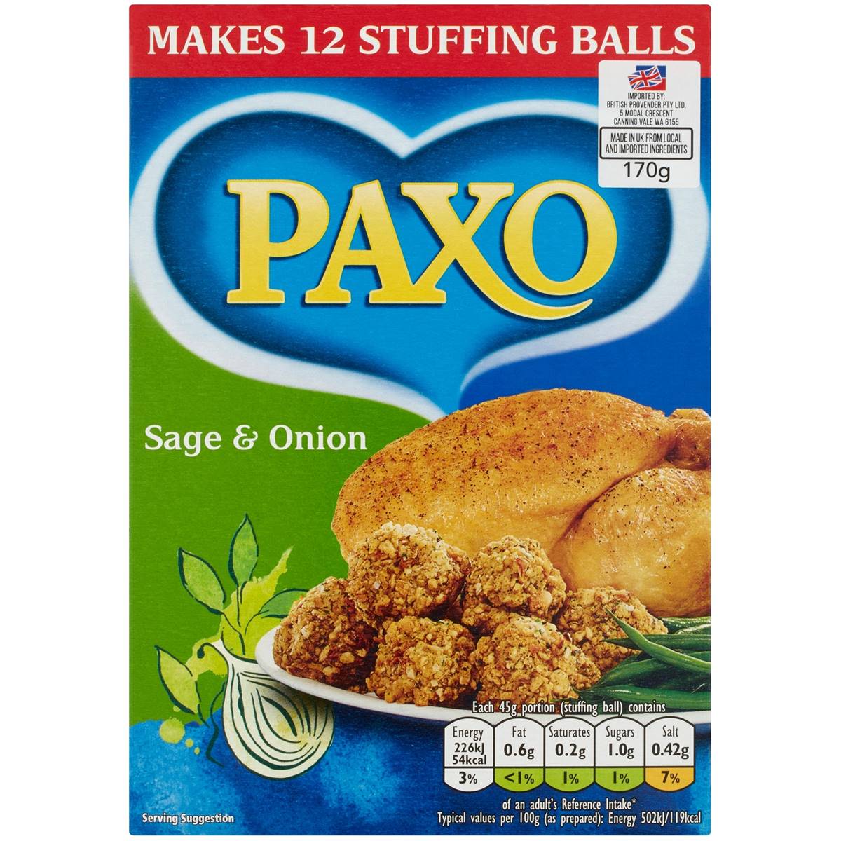 Paxo Stuffing Sage & Onion 170g