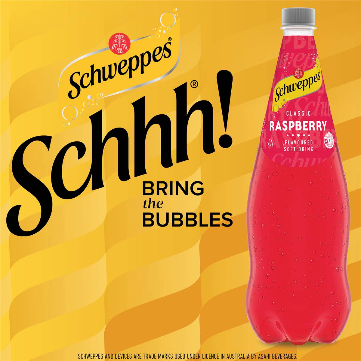 Schweppes Traditional Raspberry Soft Drink Bottle 1.1l