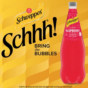Schweppes Traditional Raspberry Soft Drink Bottle 1.1L