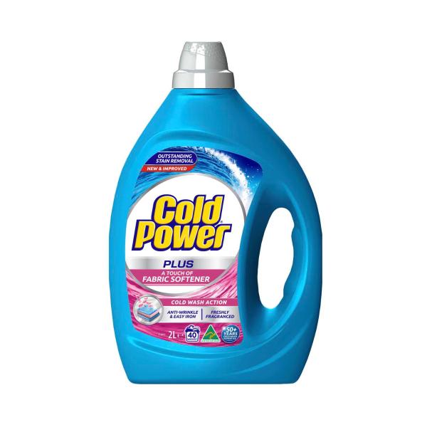 COLD POWER LAUNDRY LIQUID WITH A TOUCH OF FABRIC SOFTENER 2L