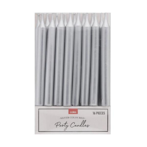 Party Candles Silver