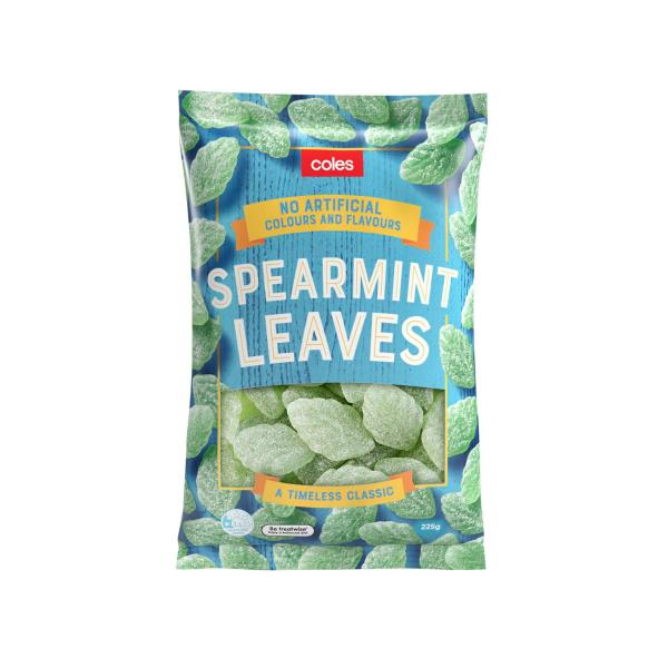 COLES SPEARMINT LEAVES 225G