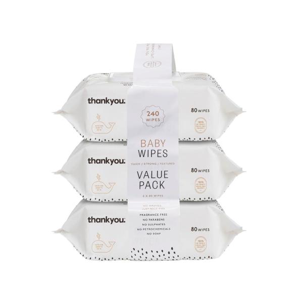 THANKYOU THICK & SOFT BABY WIPES 240 PACK