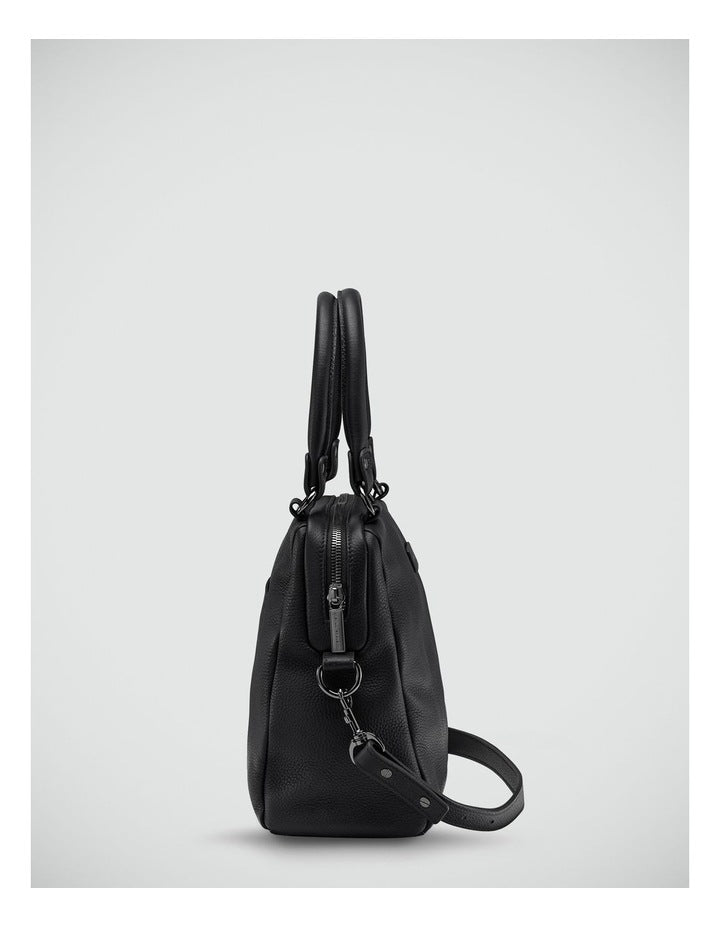 Last Mountains Double Handle Satchel Bag in Black