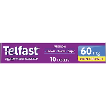 Telfast Hayfever Allergy Relief 60mg Antihistamine Tablets 10 pack