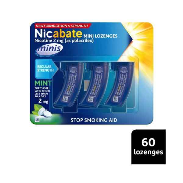 NICABATE MINI LOZENGES MINT 2MG 60PK