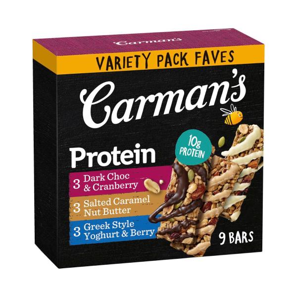 CARMAN'S PROTEIN BARS VARIETY PACK 360G
