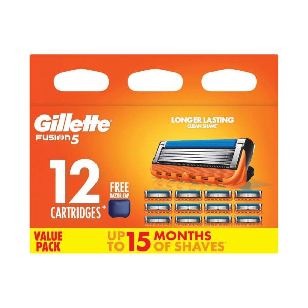 *GILLETTE FUSION MANUAL RAZOR BLADE REFILLS 12PK