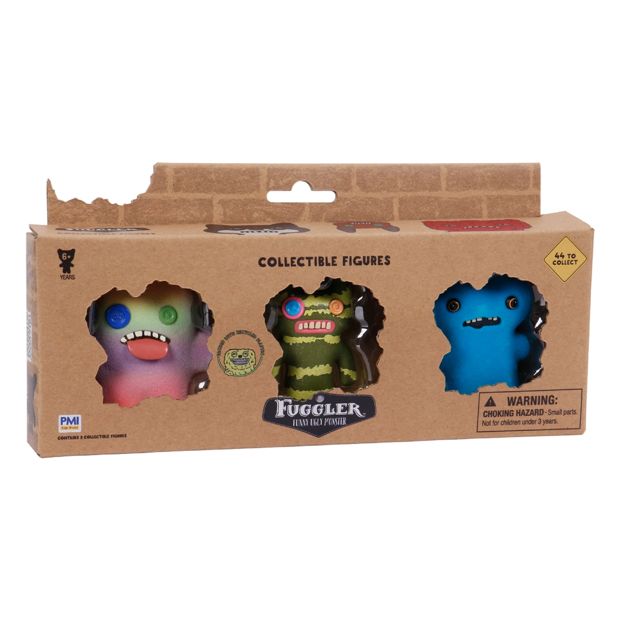 3 Pack Fuggler Funny Ugly Monster Collectible Figures - Assorted