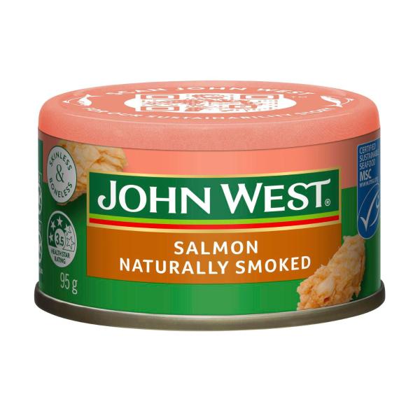 JOHN WEST SALMON NATURALLY SMOKED:.:95 GRAM