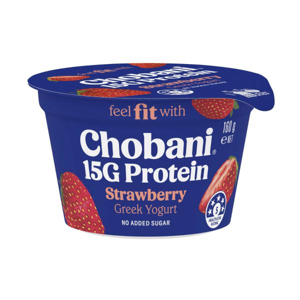 CHOBANI 15G HIGH PROTEIN GREEK YOGURT STRAWBERRY 160GRAM