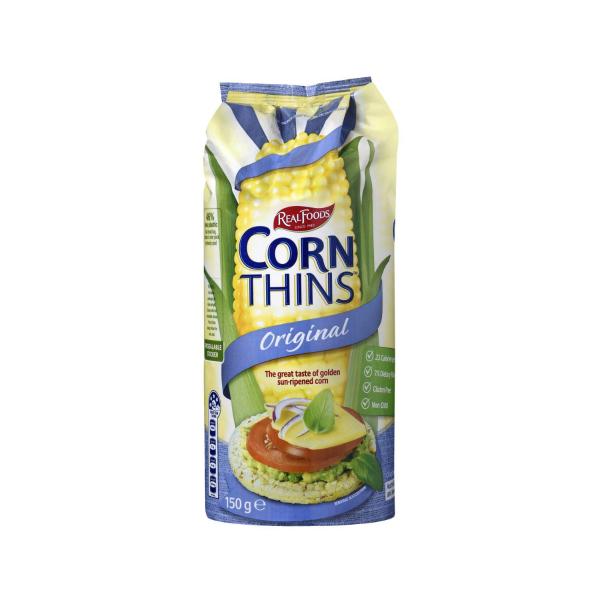 REAL FOODS CORN THINS ORIGINAL:.:150 GRAM