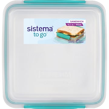 Sistema To Go Sandwich Food Container Assorted 450mL each